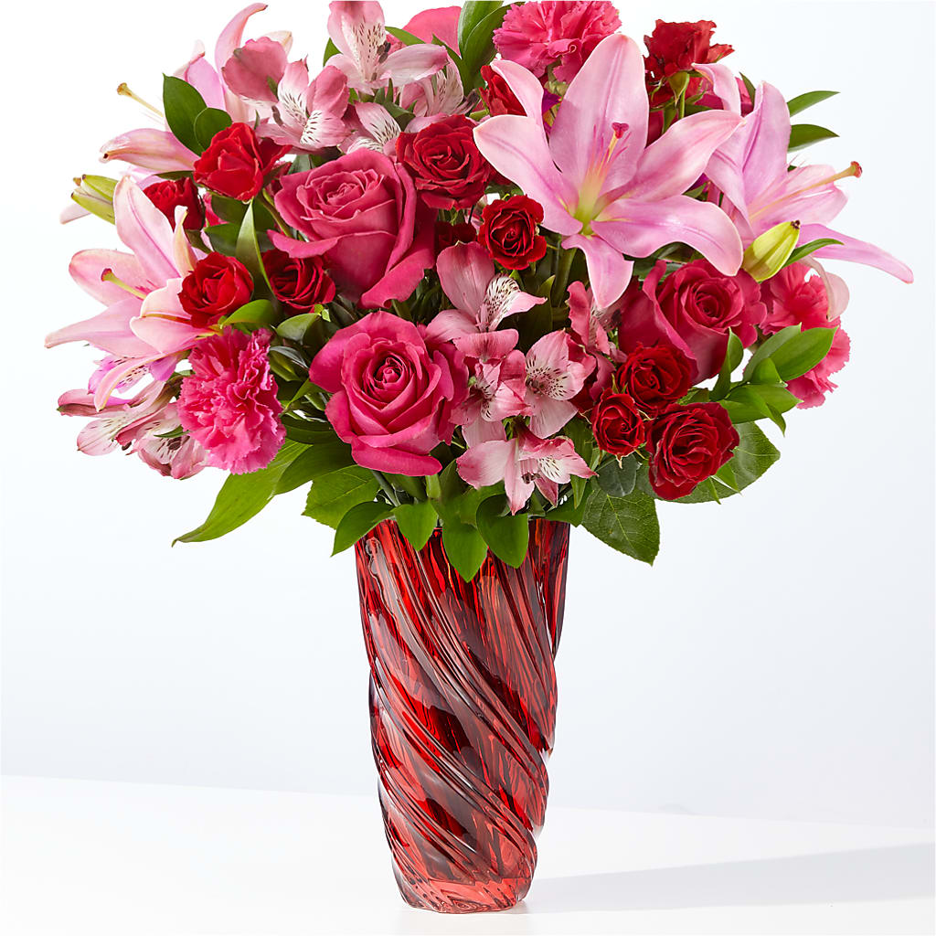 In Love Bouquet with Luxe Swirl Vase – CASSIDY'S FLOWERS, Newmarket ON
