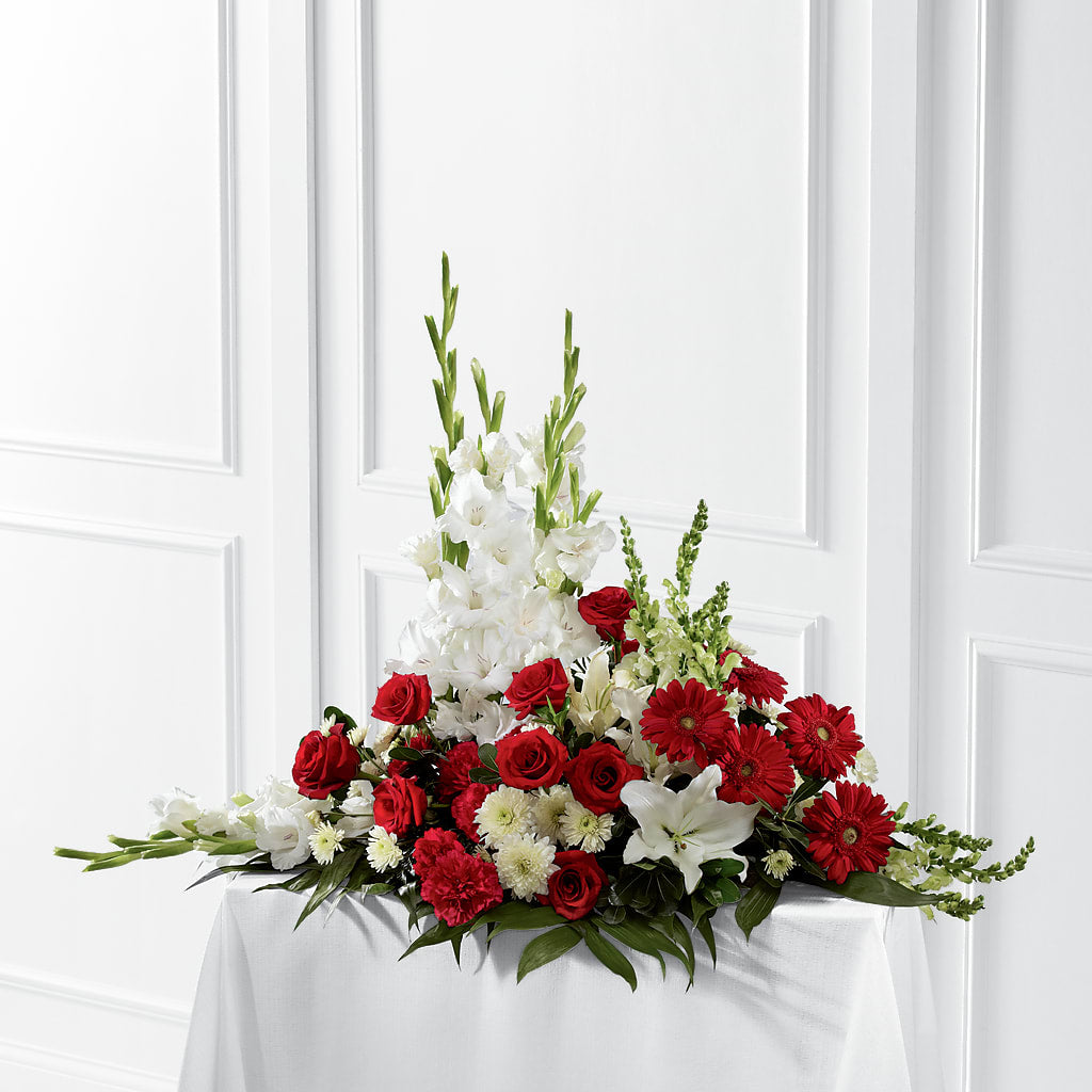 Crimson & White Arrangement – CASSIDY'S FLOWERS, Newmarket ON