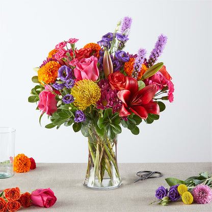 Fiesta del color: una obra original de floristería