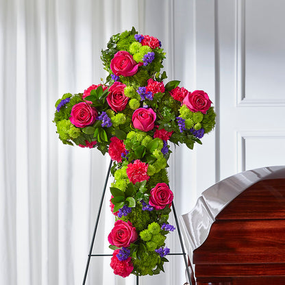 Tribute Rose Floral Cross – CASSIDY'S FLOWERS, Newmarket ON