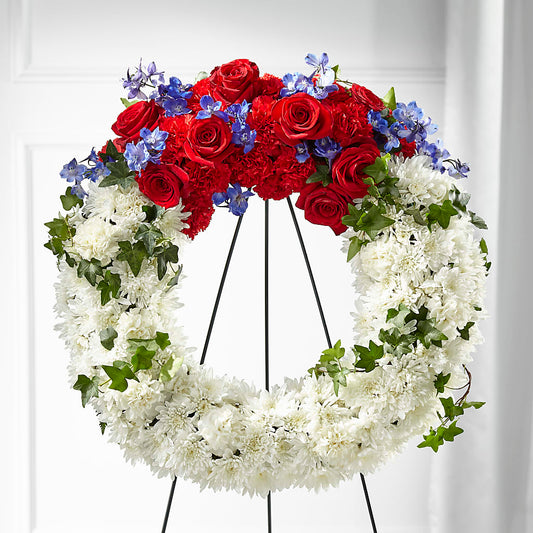 Patriotic Passion Wreath – CASSIDY'S FLOWERS, Newmarket ON